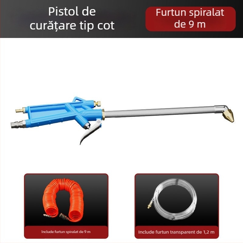 Pistol pneumatic de curățare, cu reglaj al presiunii aerului, jet de înaltă presiune pentru spălarea mașinii