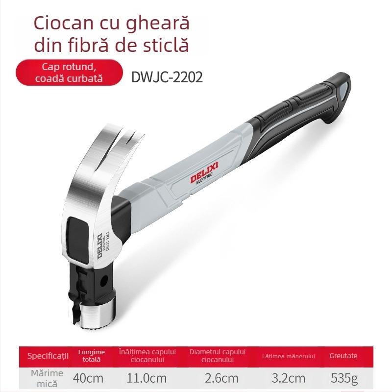 Cioc Delixi cu gheare, multifuncțional pentru tâmplărie, cap din oțel turnat și mâner din oțel inoxidabil, design integrat