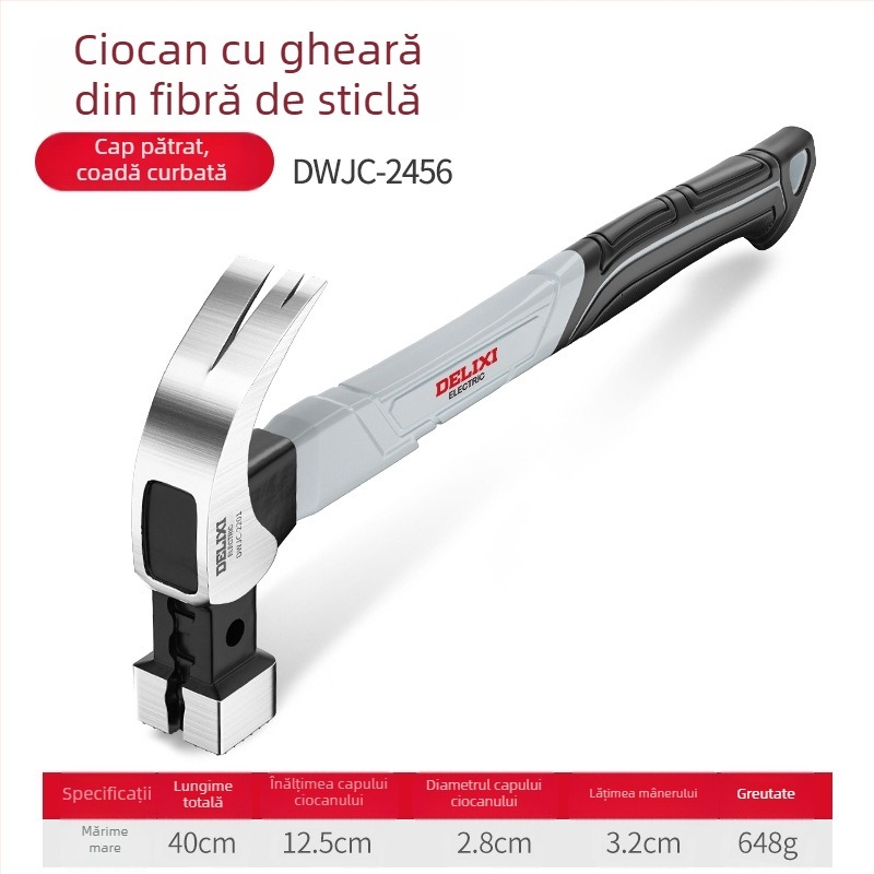 Cioc Delixi cu gheare, multifuncțional pentru tâmplărie, cap din oțel turnat și mâner din oțel inoxidabil, design integrat