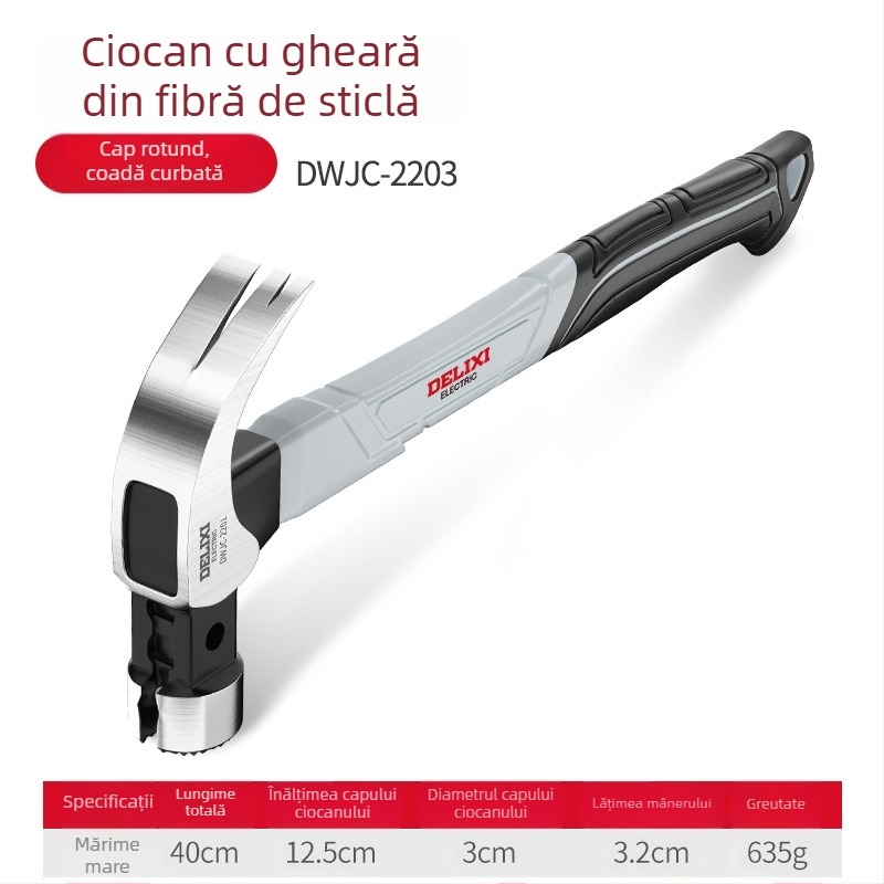 Cioc Delixi cu gheare, multifuncțional pentru tâmplărie, cap din oțel turnat și mâner din oțel inoxidabil, design integrat