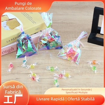 Pungi irizate pentru ambalarea bomboanelor, deschidere plată, 100 buc./pachet