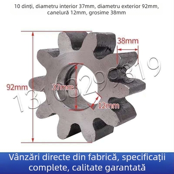 Pinion pentru mixer de ciment, dinți 10/11, tambur, rezervor rotund mic, oțel aliat