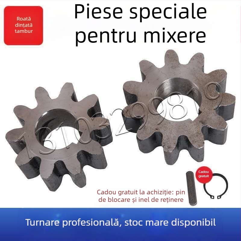 Pinion pentru mixer de ciment, dinți 10/11, tambur, rezervor rotund mic, oțel aliat