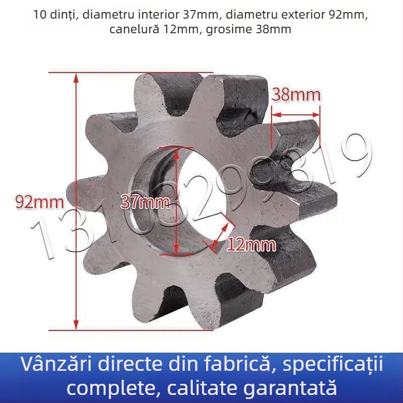 Pinion pentru mixer de ciment, dinți 10/11, tambur, rezervor rotund mic, oțel aliat