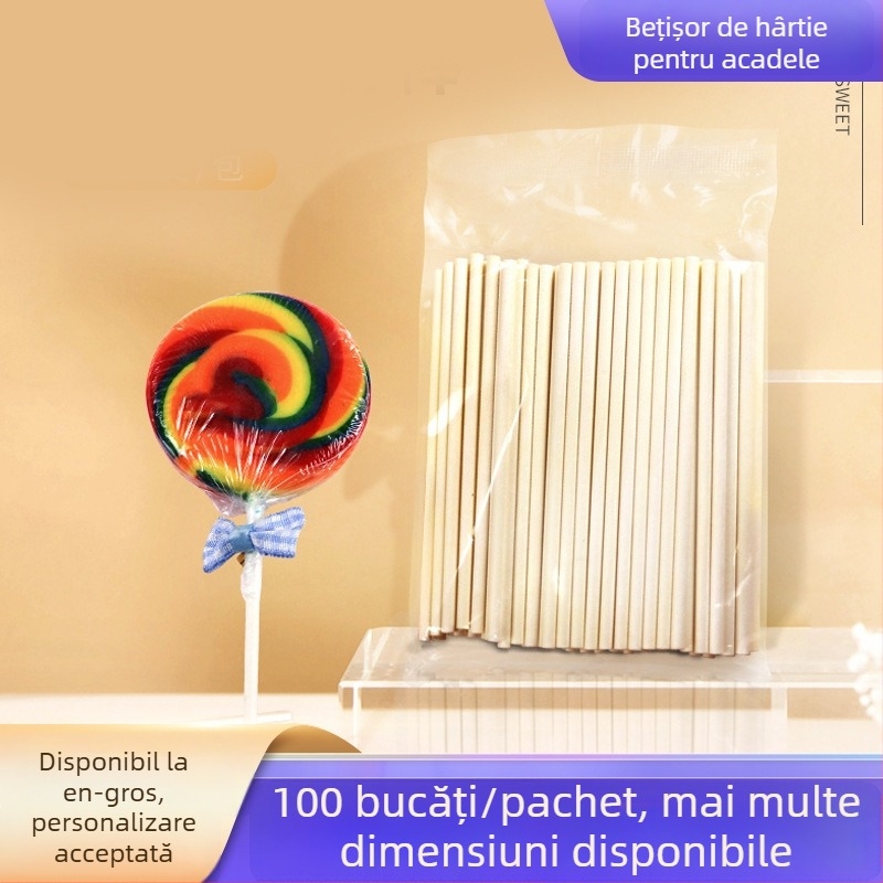 Meirui Bețe albe din hârtie, solide, pentru bomboane și ciocolată