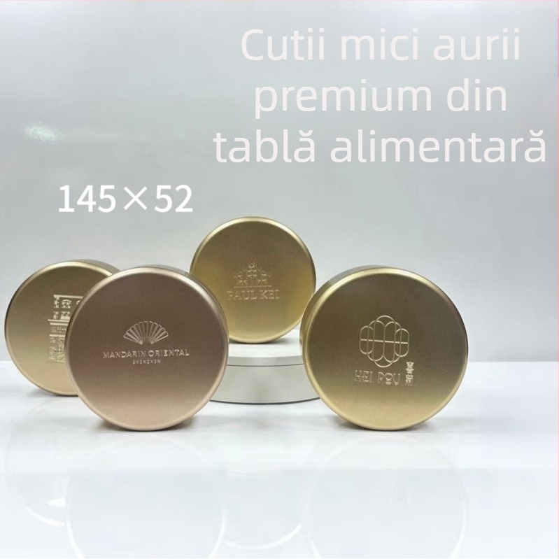 Cutie metalică rotundă pentru biscuiți, cu logo personalizat, ambalaj universal pentru biscuiți și bomboane, cadou elegant