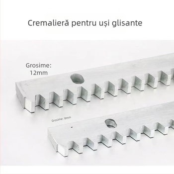 Motor pentru ușă glisantă cu dinți și șină, acționat prin telecomandă