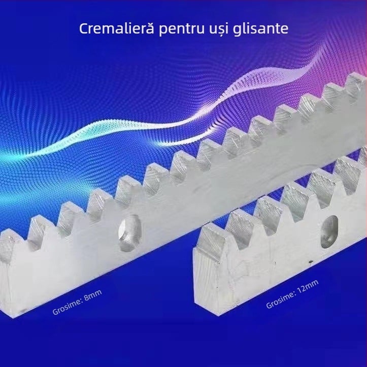 Motor pentru ușă glisantă cu dinți și șină, acționat prin telecomandă