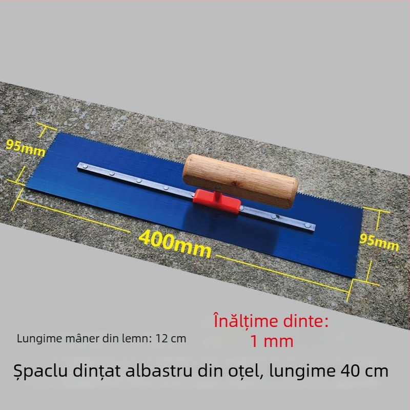 Spatula de tencuială din oțel albastru pentru nivelarea pereților; unealtă pentru tencuire și zidărie cu auto-nivelare