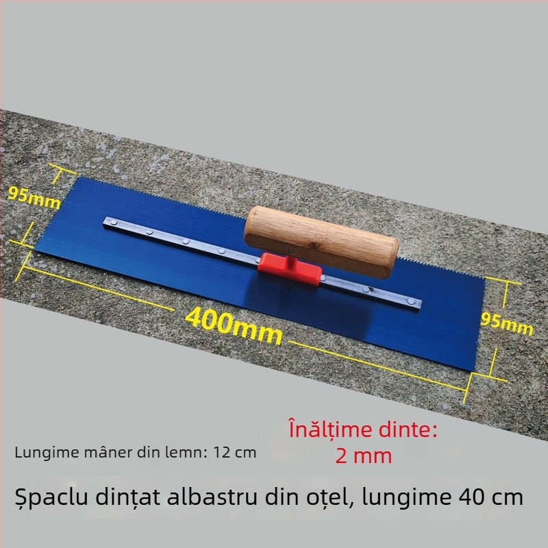 Spatula de tencuială din oțel albastru pentru nivelarea pereților; unealtă pentru tencuire și zidărie cu auto-nivelare