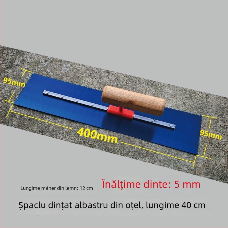 Spatula de tencuială din oțel albastru pentru nivelarea pereților; unealtă pentru tencuire și zidărie cu auto-nivelare