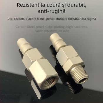 Cuplă pneumatică de înaltă calitate, tip C, pentru furtun de aer, conector masculin, rotire la 360°, cuplare rapidă, filet intern/extern
