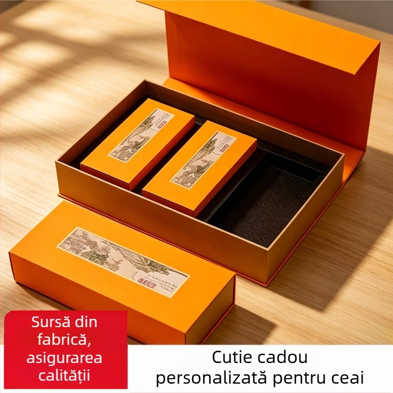 Set personalizat de ambalaj pentru ceai cu cutii din hârtie cu aromă de santal și siglă imprimată