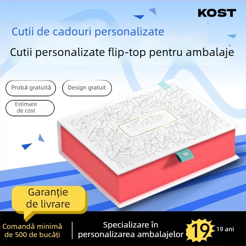 Cutii cadou în stil carte, personalizabile, pentru ceai și cosmetice, cu imprimare a logo-ului