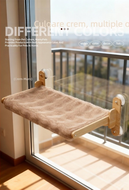 Hamac suspendat pentru pisici, pentru geam din sticlă și balcon — căldură de iarnă, suport cu ventuză, adăpost-capsulă spațială