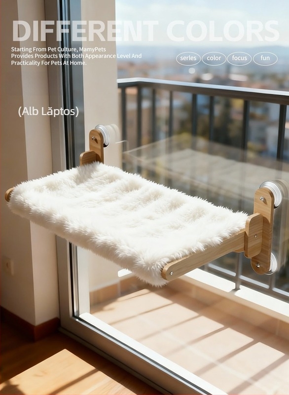 Hamac suspendat pentru pisici, pentru geam din sticlă și balcon — căldură de iarnă, suport cu ventuză, adăpost-capsulă spațială