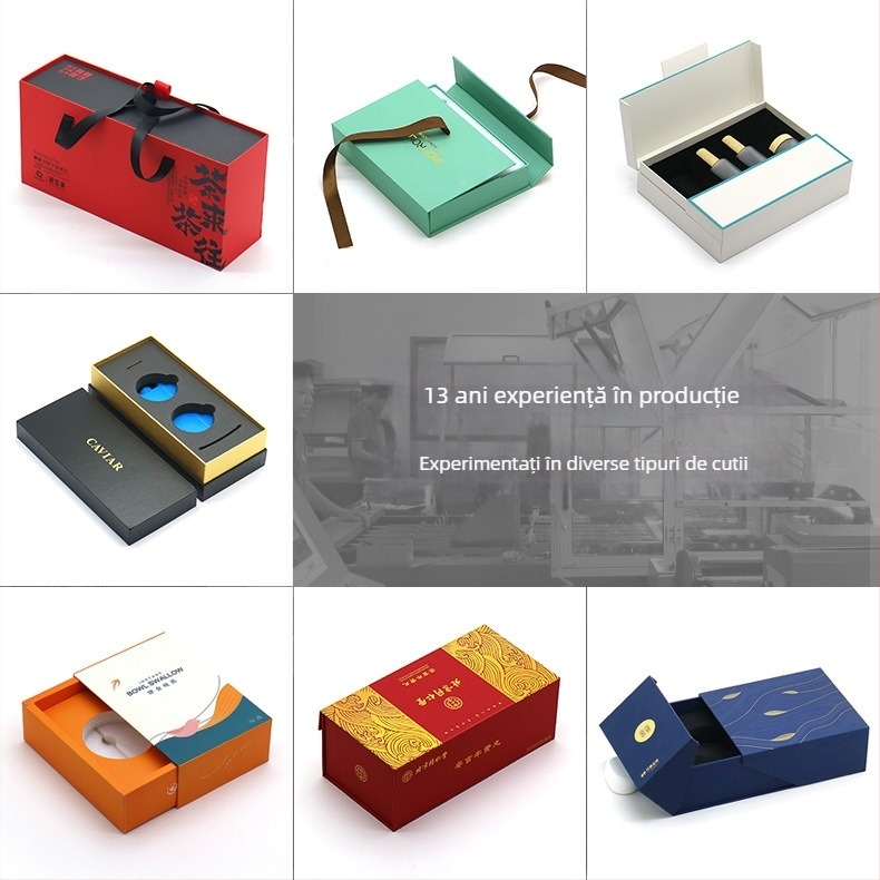 Cutie de ambalaj pentru ceai cu sertar pentru ceai parfumat și ceai din plante, cutie cadou Ceai Opt Comori, personalizabil