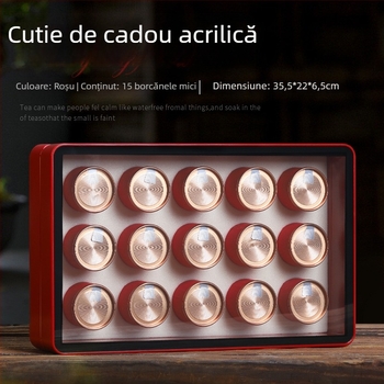 Cutie personalizată pentru ceai cu borcănașe mici 12–15–18, cutie cadou goală, portabilă pentru porționarea ceaiului