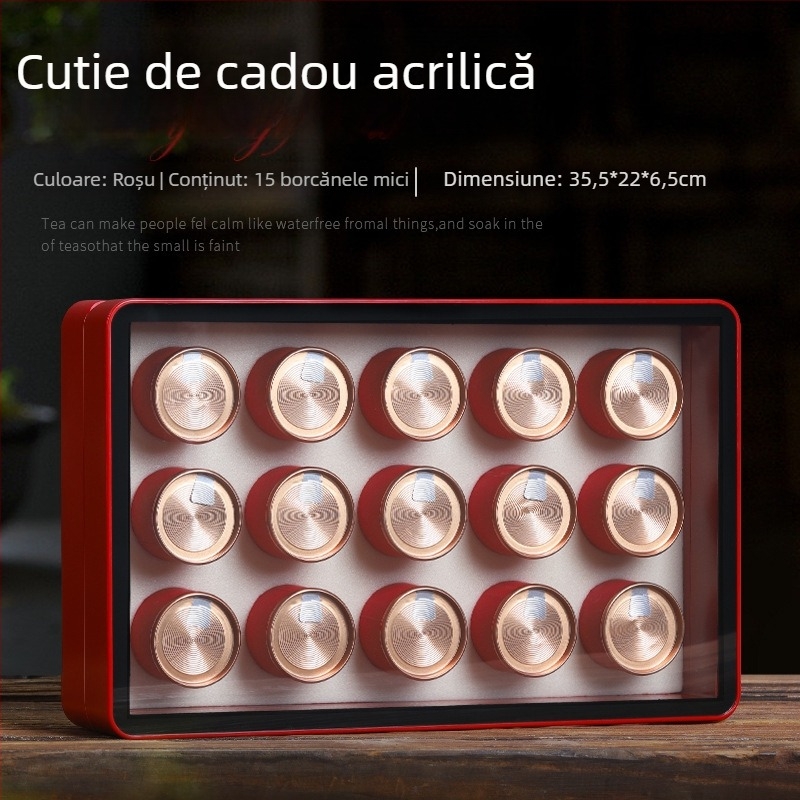 Cutie personalizată pentru ceai cu borcănașe mici 12–15–18, cutie cadou goală, portabilă pentru porționarea ceaiului