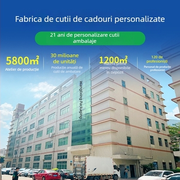 Cutie cadou pentru ceai cu deschidere dublă, în stil chinezesc, din hârtie specială cu relief și ștampilă aurie