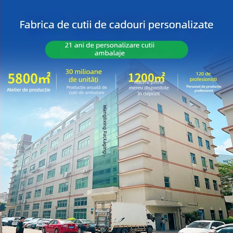 Cutie cadou pentru ceai cu deschidere dublă, în stil chinezesc, din hârtie specială cu relief și ștampilă aurie