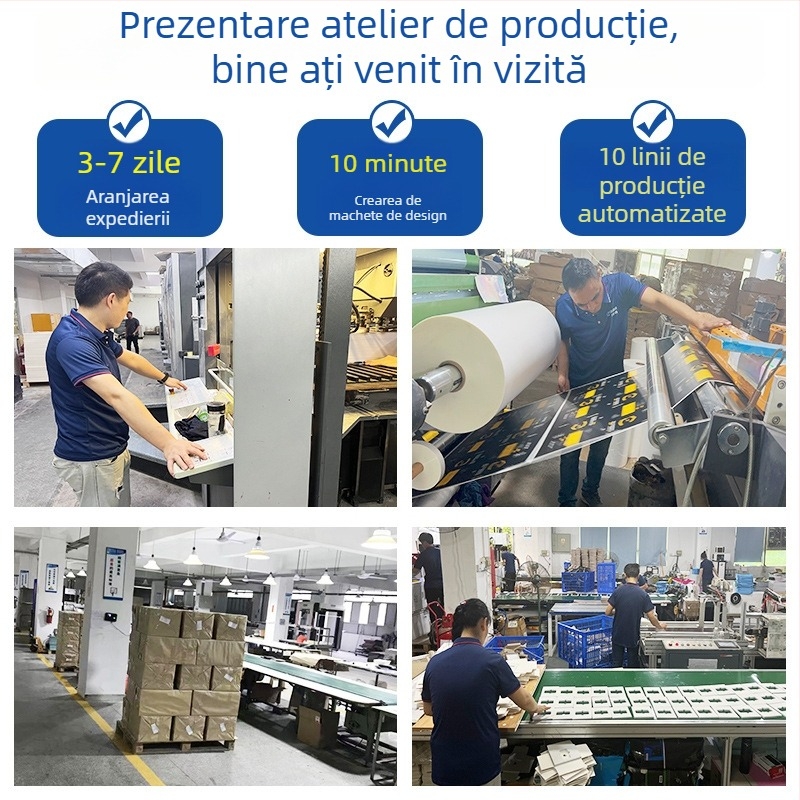 Cutie cadou pentru ceai cu deschidere dublă, în stil chinezesc, din hârtie specială cu relief și ștampilă aurie