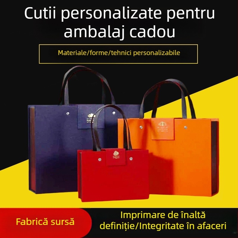 Cutie cadou premium cu capac și bază pentru Mooncakes și ceai, cu ștampilare aurie și laminare UV, din carton rigid, personalizabil