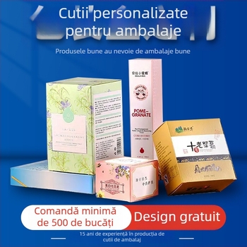 Cutie de ambalaj colorată, personalizabilă, în loturi mici, cu logo, cutie cadou goală pentru ceai de fructe și cosmetice