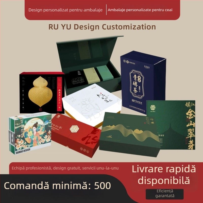 Cutie personalizată pentru ambalarea ceaiului cu capac dublu, cutie cadou imprimată