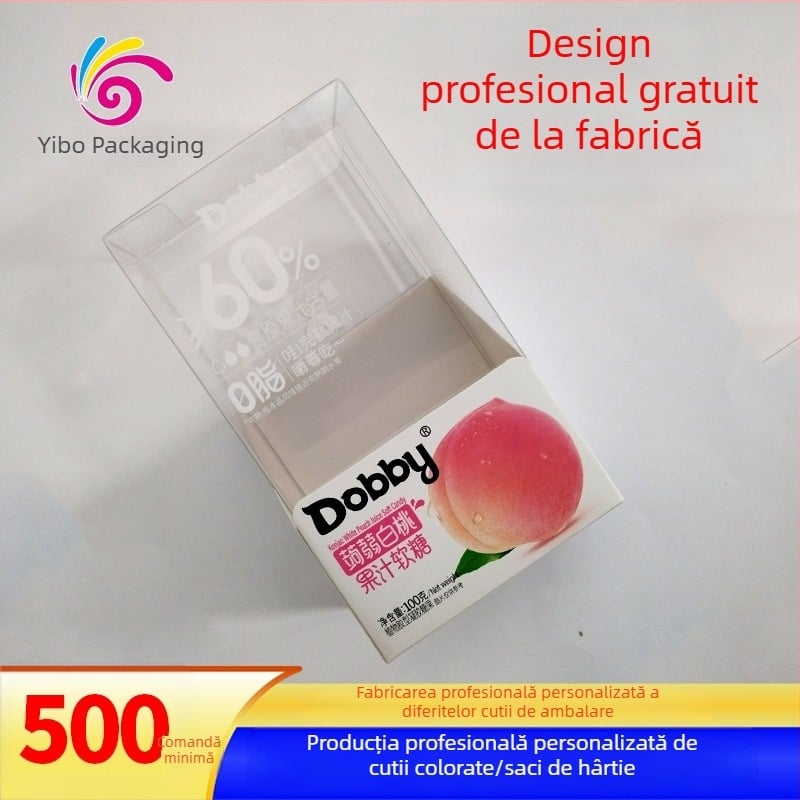 Cutie de ambalaj PVC personalizată cu PET transparent, cutie de cafea cu urechi de agățare, cutie de ceai PP, husă de carte, cutie cadou cosmetică colorată
