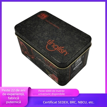 Cutie metalică personalizată pentru ceai Tieguanyin (oolong), cutie dreptunghiulară din metal