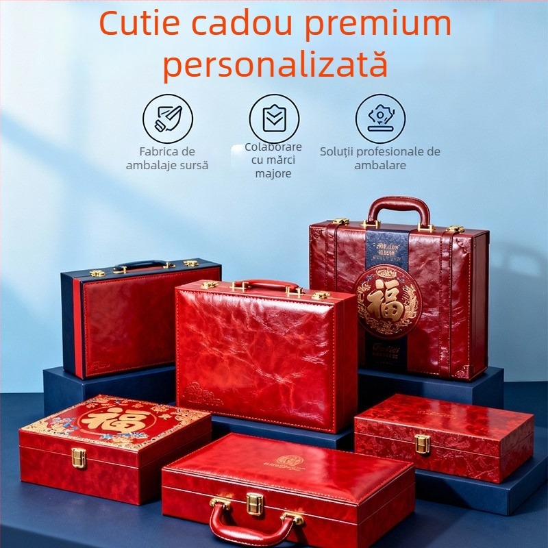 Cutie în formă de carte cu capac rabatabil pentru ceai în doze mici – Jin Jun Mei Zhengshan Xiaozhong ceai negru, cutie cadou goală