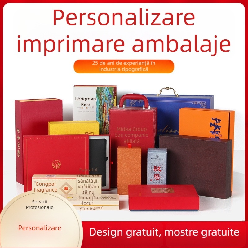 Cutie cadou Mooncake cu imprimare de înaltă calitate, ambalaj pentru ceai, design cu capac-sertar
