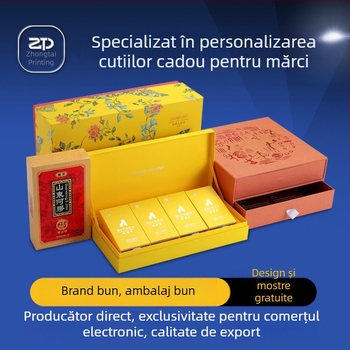 Cutie cadou personalizată pentru ambalarea ceaiului și cosmeticelor, cu capac din două părți, imprimare de înaltă calitate, tiraj mic