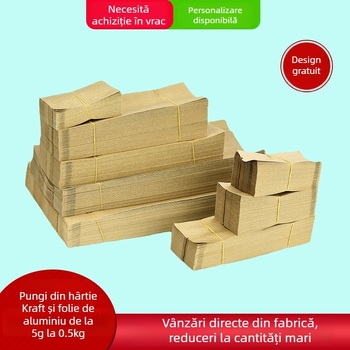 Sac de ambalaj imprimat pentru ceai alb, cu folie de aluminiu în interior, pungă cu bule groasă, personalizare prin ștampilare la cald