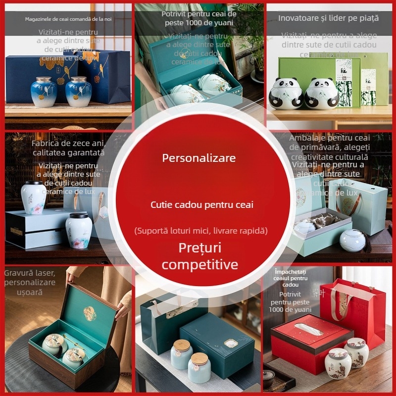 Cutie cadou pentru ceai personalizabilă, cu capac și bază, cutie de ambalaj cu logo, cutie cu capac rabatabil