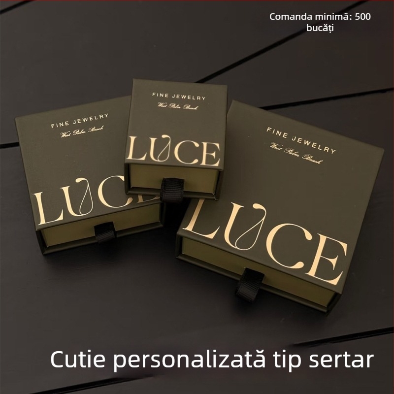 Cutie de ambalaj premium, tip sertar, personalizabilă pentru lenjerie, curele, ceai, bijuterii și suveniruri, cu siglă