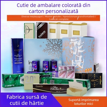 Cutie cadou pentru ceai cu capac rabatabil, cutie dreptunghiulară din carton, ambalaj color cu logo personalizat