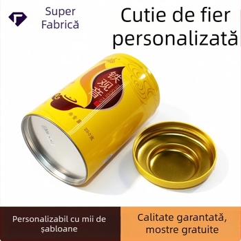 Cutie metalică sigilată de înaltă calitate pentru ceai, coajă uscată de mandarină și bomboane – ambalaj cadou