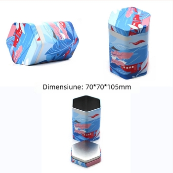 Cutie metalică pentru ceai, 100 g, cu formă unică