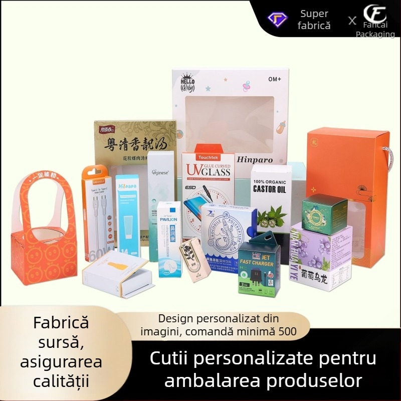 Cutie color personalizată pentru ambalarea cosmeticelor – cutie de carton imprimată, cutie cadou creativă, cutie pentru ceai