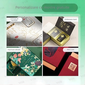Cutie de ambalaj în stil carte cu capac rabatabil pentru haine, parfum, ceai și vin, cu grosime personalizabilă și imprimare logo