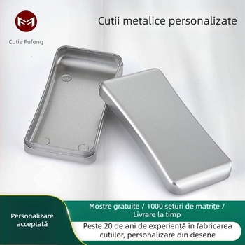Cutie dreptunghiulară din tablă pentru biscuiți și ceai, cutie de depozitare a alimentelor cu imprimare UV, dimensiuni personalizabile
