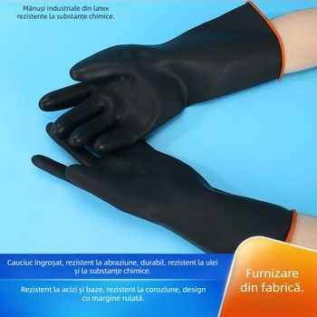 Mănuși din latex rezistente la chimicale, pentru uz industrial, rezistente la acizi și baze, prelungite și îngroșate pentru durabilitate