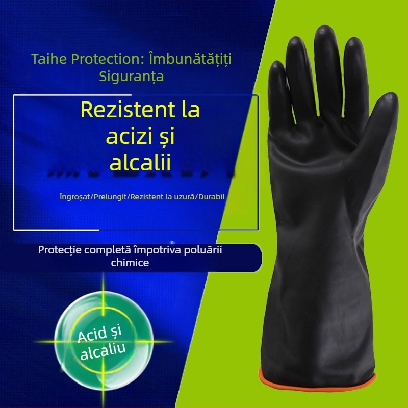 Beita Haita mănuși industrial impermeabile, lungi și groase, din latex, rezistente la acizi și la alcalii, protecție chimică, antiderapante
