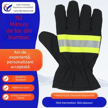 Mănuși pompieri din bumbac, întărite, rezistente la uzură, pentru stingerea incendiilor și intervenții de salvare