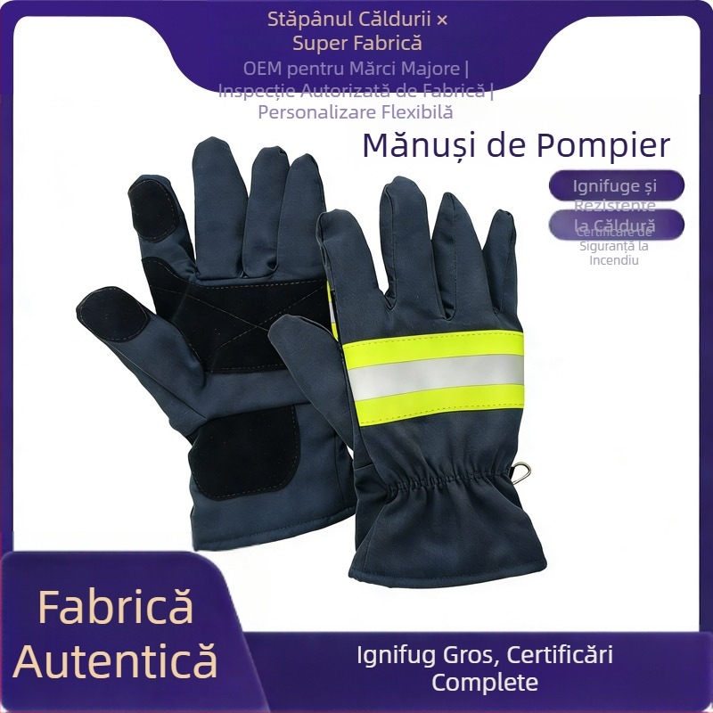 Mănuși de intervenție în incendii cu izolație termică, ignifuge, întărite, rezistente la uzură, mănuși de protecție pentru construcții