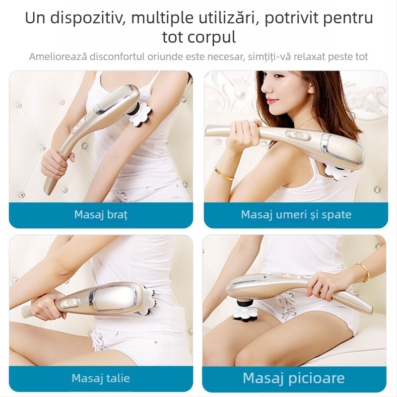 Bețișor de masaj portabil cu formă de delfin – masaj cervical multifuncțional, reîncărcabil