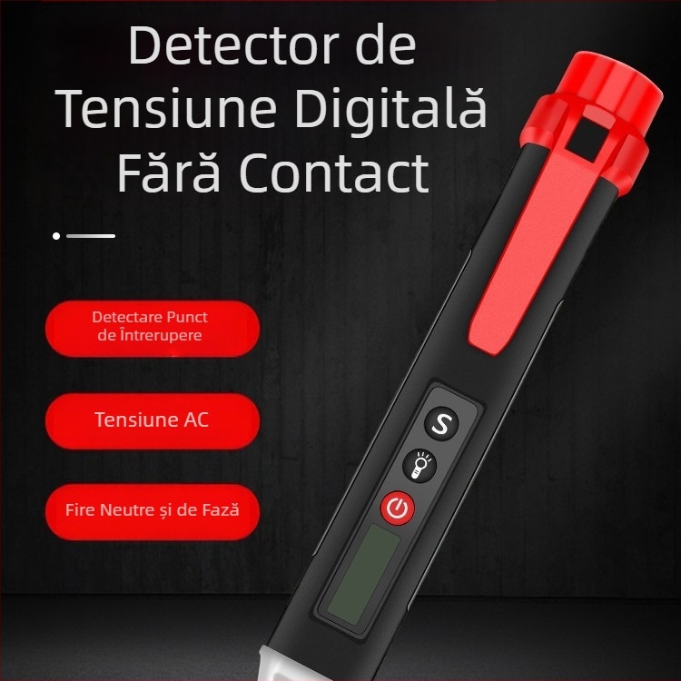Stilou tester de tensiune multifuncțional, detectare a fazei și a neutralului, verificare a continuității, alarmă sonoră și vizuală