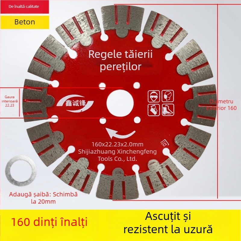 Lama de tăiere beton pentru pereți și caneluri 125/156/160-165